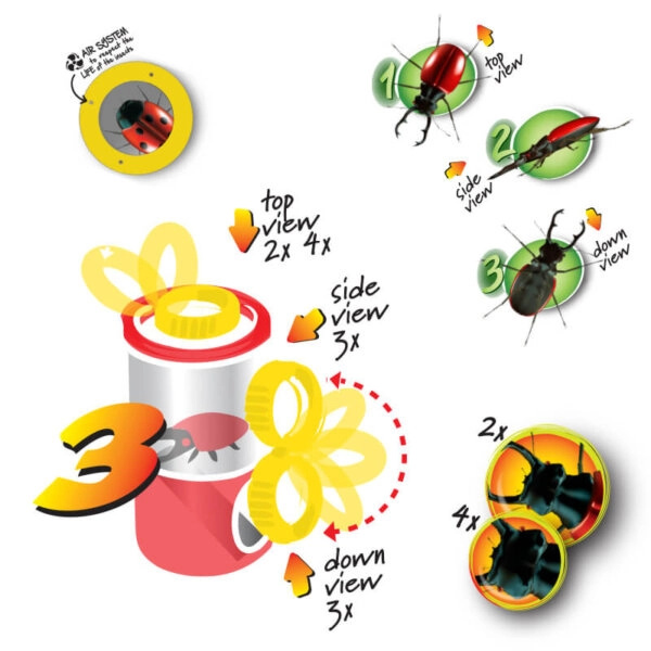 Navir - kelímek na pozorování hmyzu - tři možnosti pozorování - mix barev