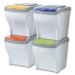 Poker Plus - set košů na tříděný odpad - 4 x 20 l