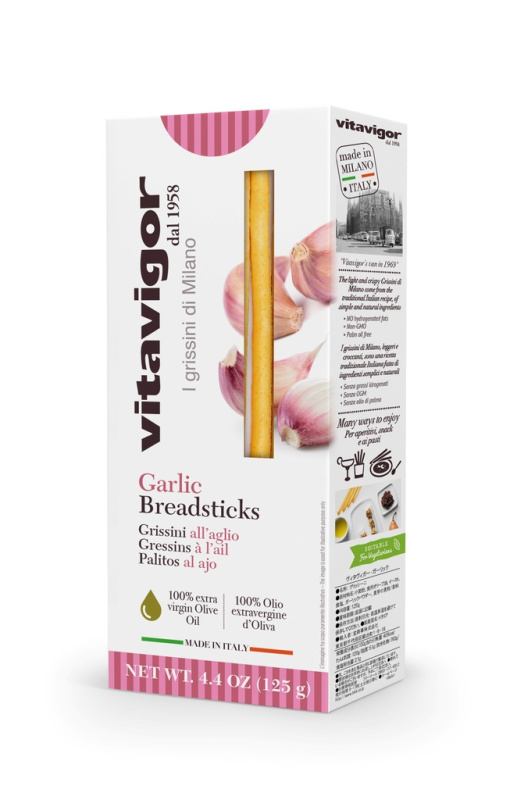 VITAVIGOR Grissini - česnekové tyčinky s extra panenským olivovým olejem 125g