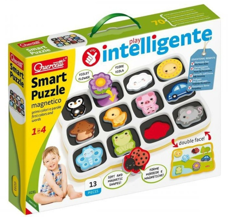 Quercetti Smart Puzzle Magnetico First Colors and Words