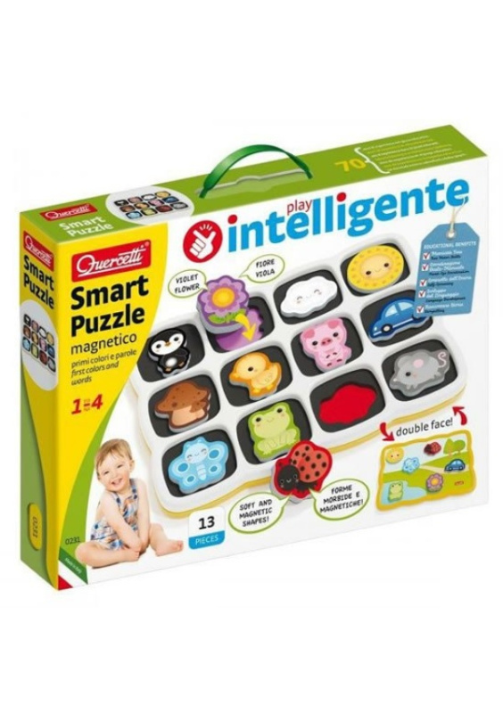 Quercetti Smart Puzzle Magnetico First Colors and Words