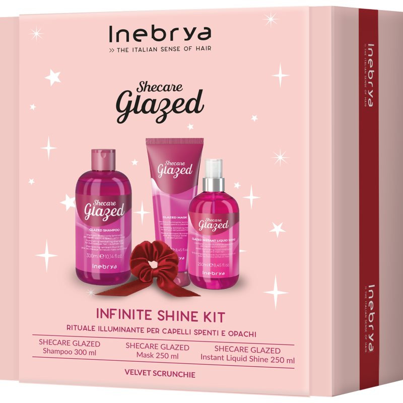 Inebrya Shecare Glazed Christmas Set dárková sada pro lesk a hebkost vlasů