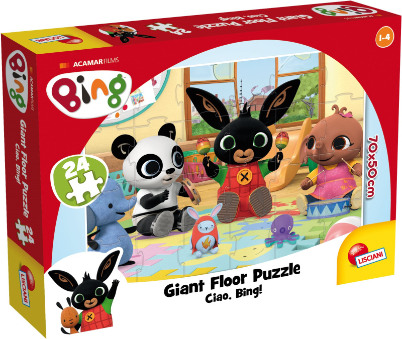 Obrovské podlahové puzzle Lisciani 24 silných dílků Bing: Ahoj, Bingu