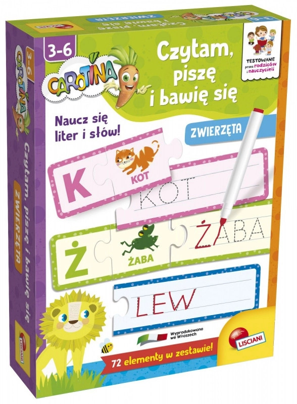 Vzdělávací sada Carotina: čtu, píšu a hraji si – zvířata