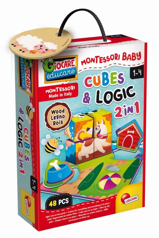 Lisciani Montessori Dřevěné kostky a logic