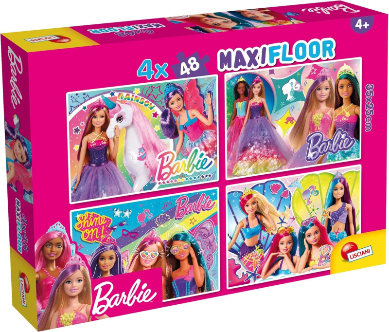 Puzzle pro děti Lisciani MAXI 4x48 dílků Barbie 4v1