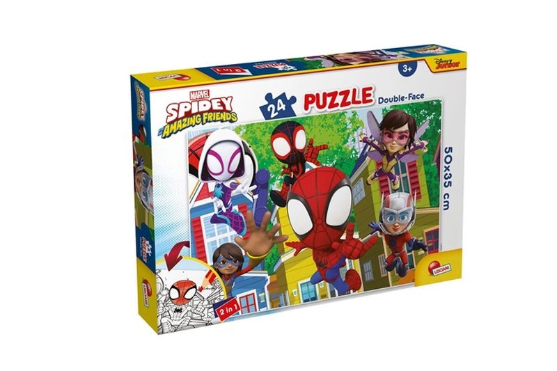 Oboustranné puzzle pro děti Lisciani Plus 24 dílků Spidey a jeho úžasní přátelé: Tohle je tým (s oma