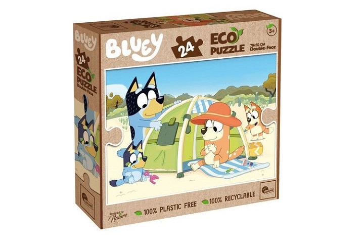 Oboustranné ECO puzzle Lisciani MAXI 24 dílků Bluey: Stan na pláži (s omalovánkou)