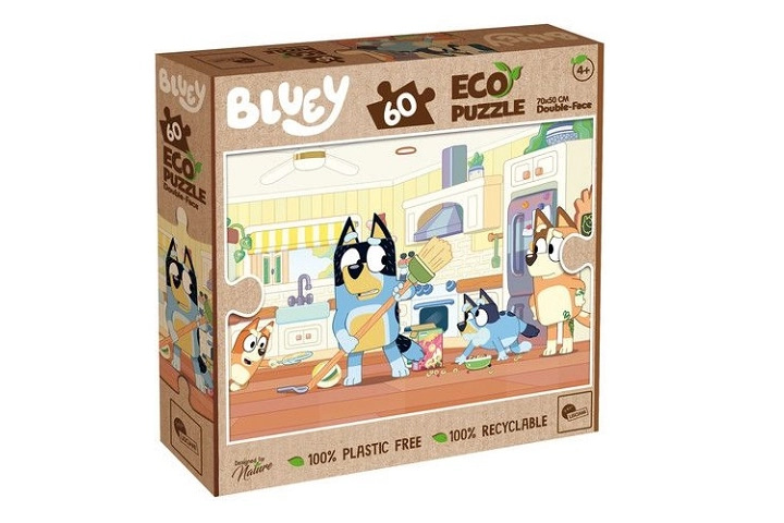 Oboustranné ECO puzzle Lisciani MAXI 60 dílků Bluey (s omalovánkou)