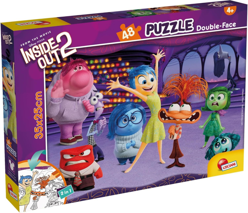 Oboustranné puzzle pro děti Lisciani 48 dílků V hlavě 2 (s omalovánkou)