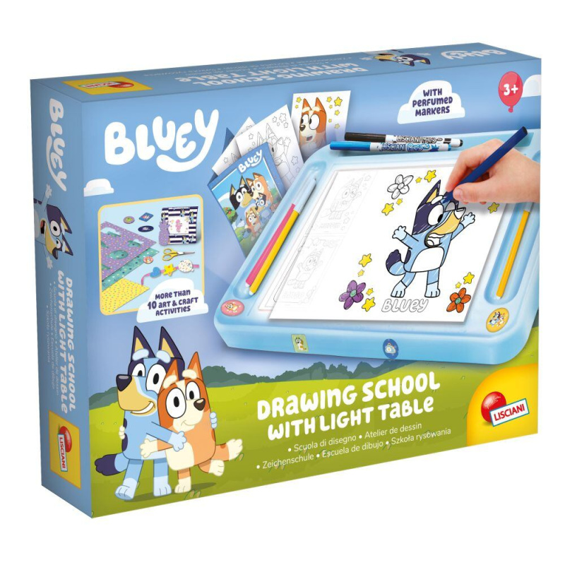 Lisciani BLUEY škola kreslení s podsvícenou tabulí