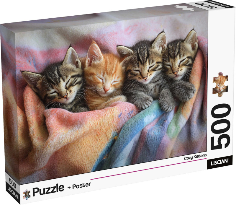 Puzzle Lisciani 500 dílků Pohodlí pro koťátka