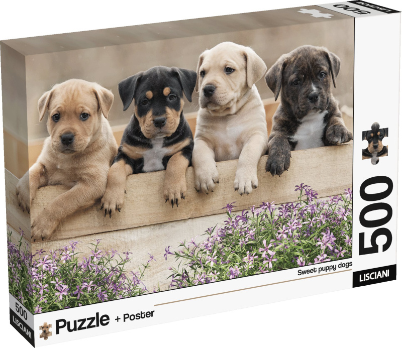 Puzzle Lisciani 500 dílků Roztomilá štěňata