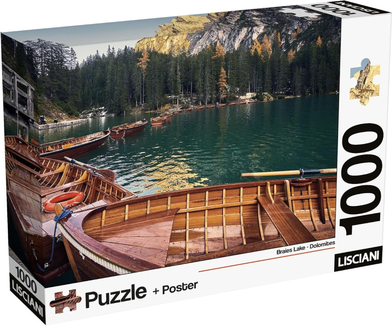 Puzzle Lisciani 1000 dílků Jezero Braies, Dolomity, Itálie