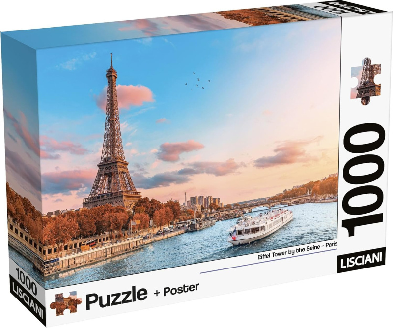 Puzzle Lisciani 1000 dílků Eiffelova věž u Seiny, Paříž