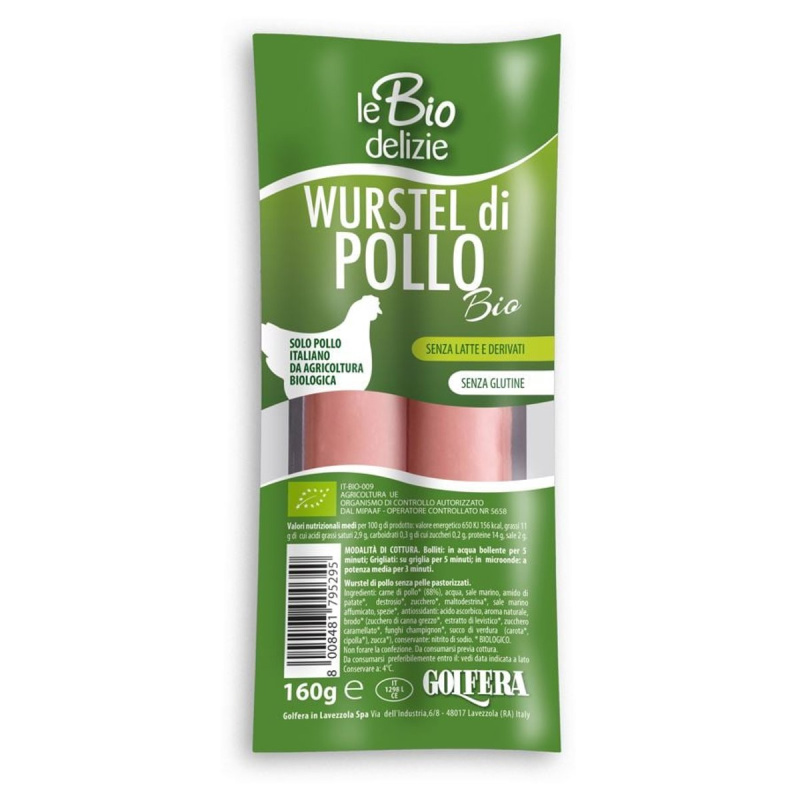 Le Biodelizie BIO Kuřecí frankfurtské párky