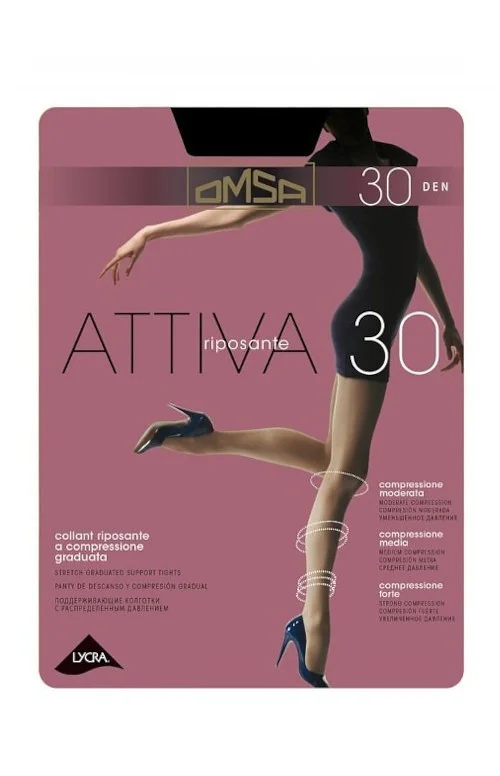 Dámské punčochové kalhoty Omsa Attiva 30 den S-XL fumo 2-S