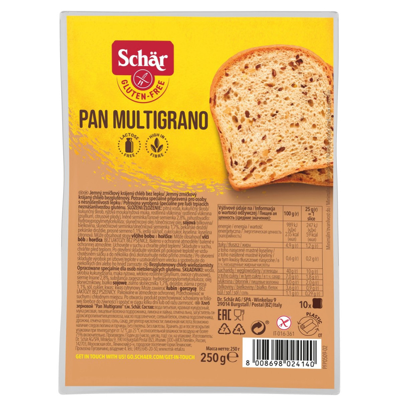 Schär Pan multigrano bezlepkový chléb