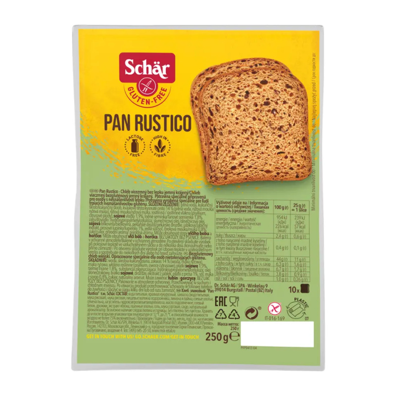 SCHÄR Pan rustico vícezrnný krájený chléb bez lepku 250 g