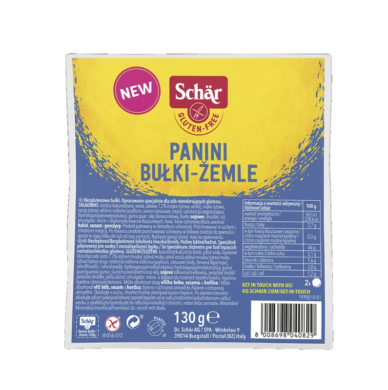 SCHÄR Housky panini kulaté bez lepku 130 g