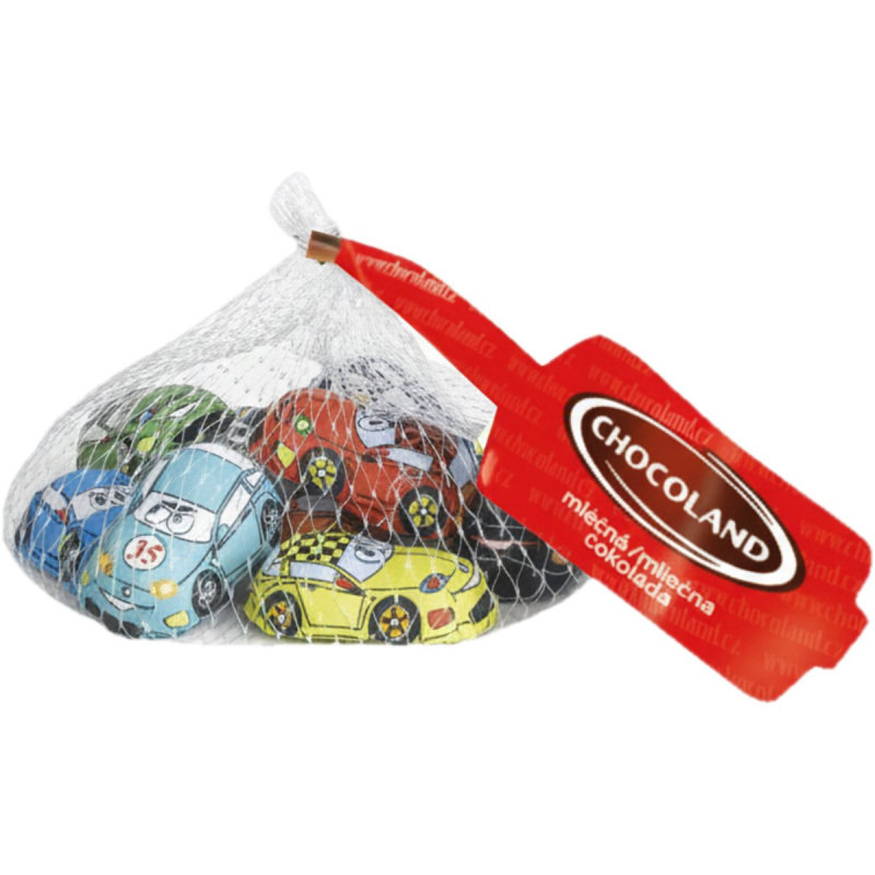 Chocoland Autíčka v síťce plněná mléčným krémem