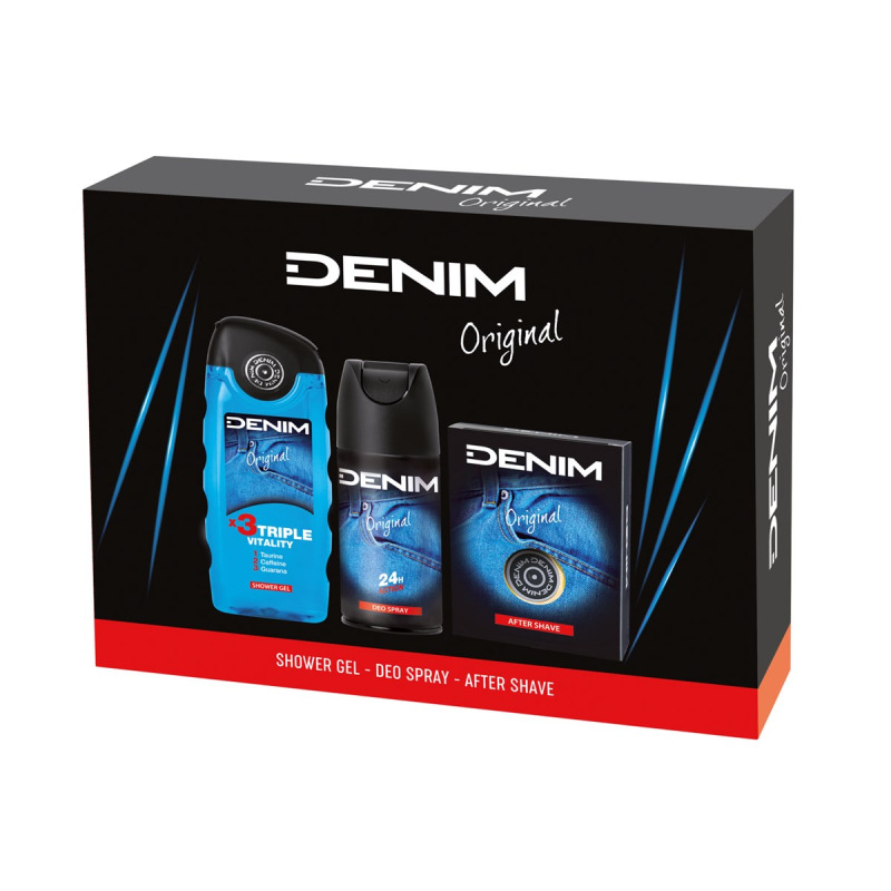 DENIM Original dárková sada (sprch. gel  deo  voda po holení)