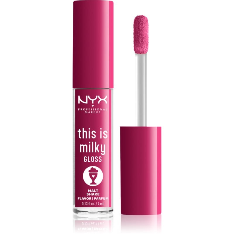 NYX Professional Makeup This is Milky Gloss Milkshakes hydratační lesk na rty s parfemací odstín 12 Malt Shake 4 ml