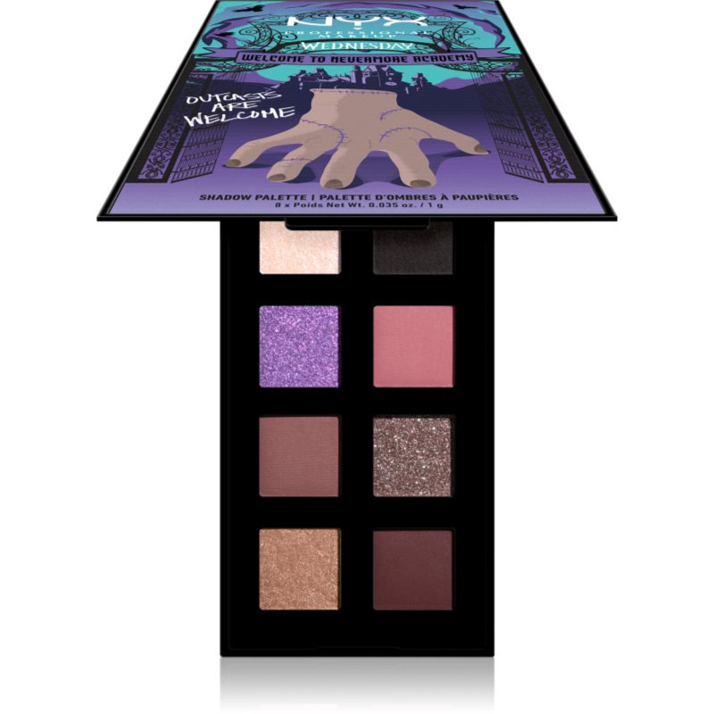 NYX Professional Makeup Wednesday The Nevermore Academy Palette paleta očních stínů 8 barev 8x1 g