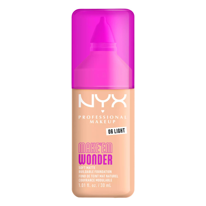 NYX Professional Makeup Make ‘Em Wonder lehký matující make-up odstín 06 Light 30 ml