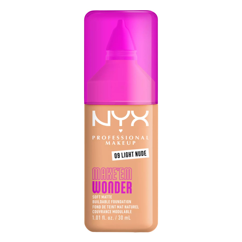 NYX Professional Makeup Make ‘Em Wonder lehký matující make-up odstín 09 Light Nude 30 ml