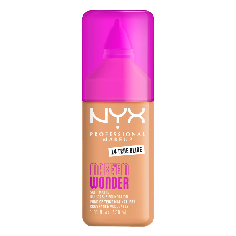 NYX Professional Makeup Make ‘Em Wonder lehký matující make-up odstín 14 True Beige 30 ml