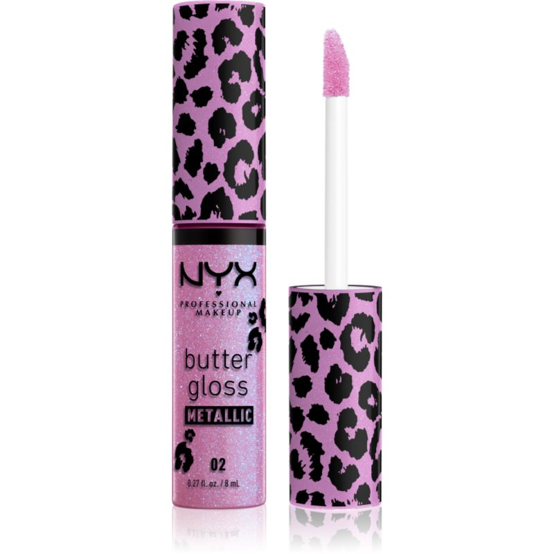 NYX Professional Makeup Butter Gloss Metallic metalický lesk na rty odstín Violet Vixen 8 ml