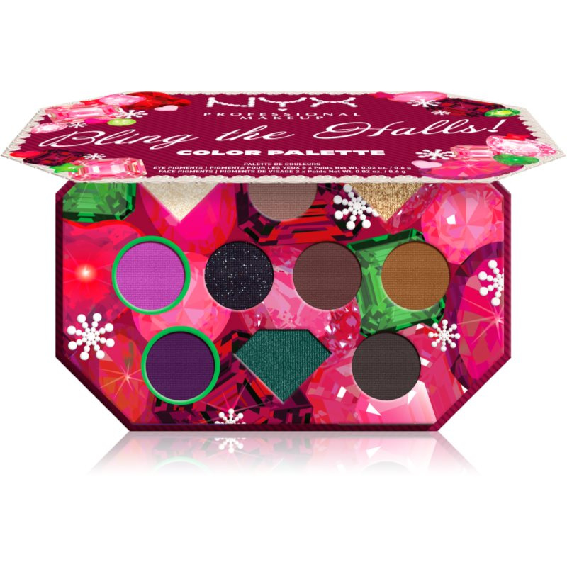 NYX Professional Makeup Xmas Bling The Halls paleta očních stínů 10 barev 10x0.6 g