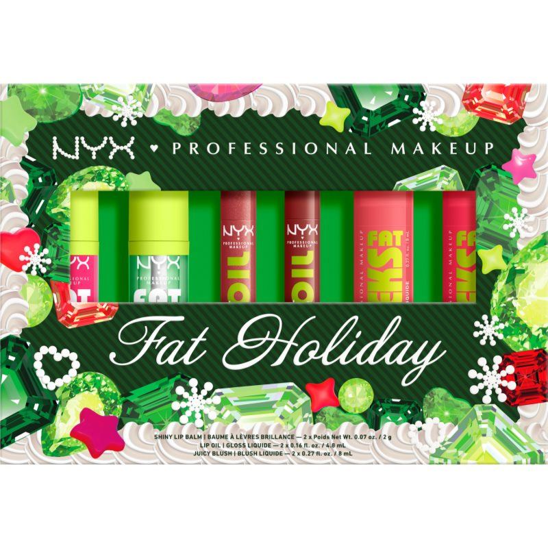 NYX Professional Makeup Xmas Fat Holiday dárková sada na rty 6 ks