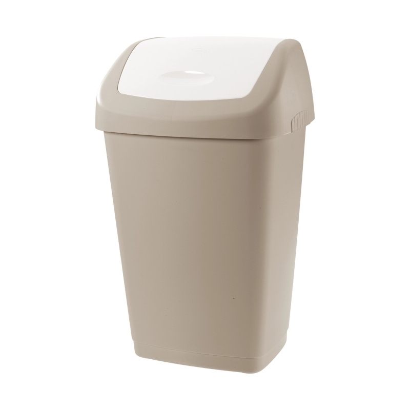 Tontarelli Odpadkový koš AURORA Swing Bin šedohnědá/bílá, 31 x 25 x 52 cm, 25 l
