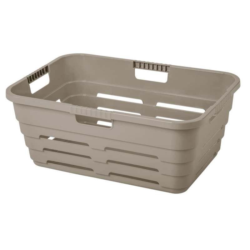 Tontarelli Koš na čisté prádlo MAYA s otvory šedohnědá, 55 x 38 x 22 cm, 32 l