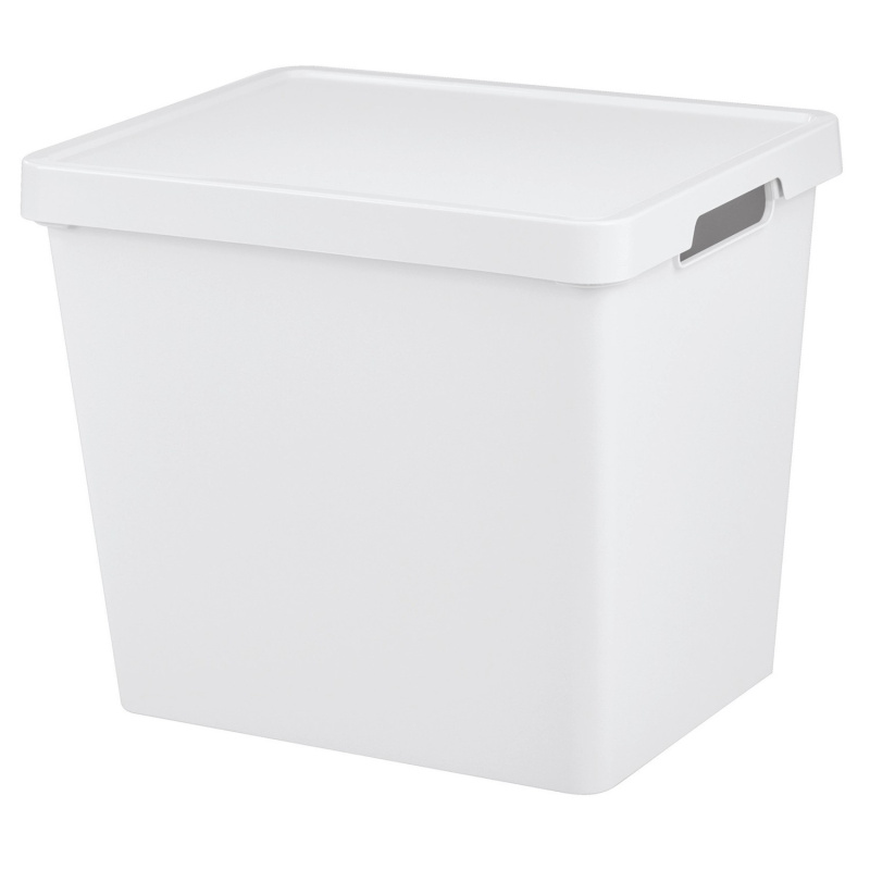 Tontarelli Úložný box MAYA XL s víkem bílá, 36 x 28 x 31 cm, 23,9 l