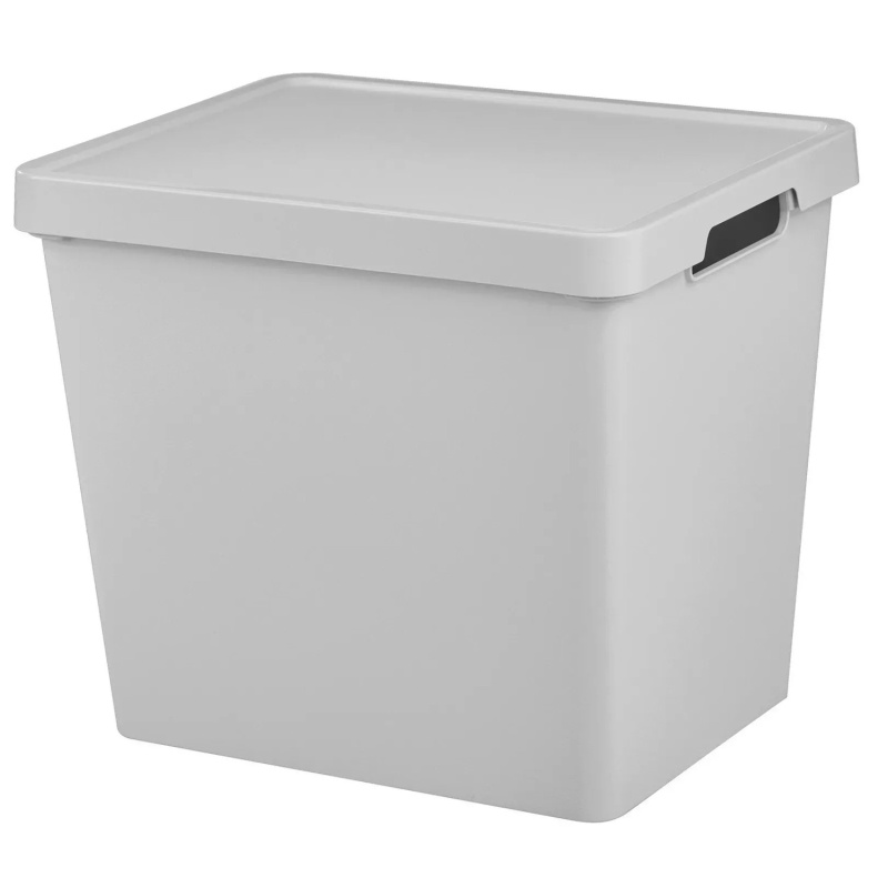 Tontarelli Úložný box MAYA XL s víkem světle šedá, 36 x 28 x 31 cm, 23,9 l