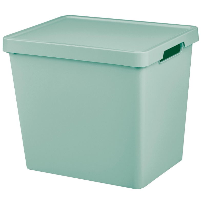 Tontarelli Úložný box MAYA XL s víkem šalvějová zelená, 36 x 28 x 31 cm, 23,9 l