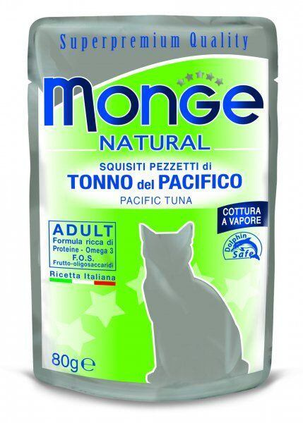 MONGE NATURAL kapsička pro kočky 80 g tuňák v želé