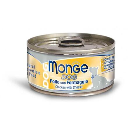 MONGE DOG NATURAL pro psy 95g kuřecí maso se sýrem