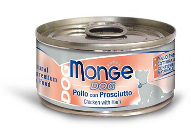 MONGE Dog Natural kuře,šunka 95g/24bal