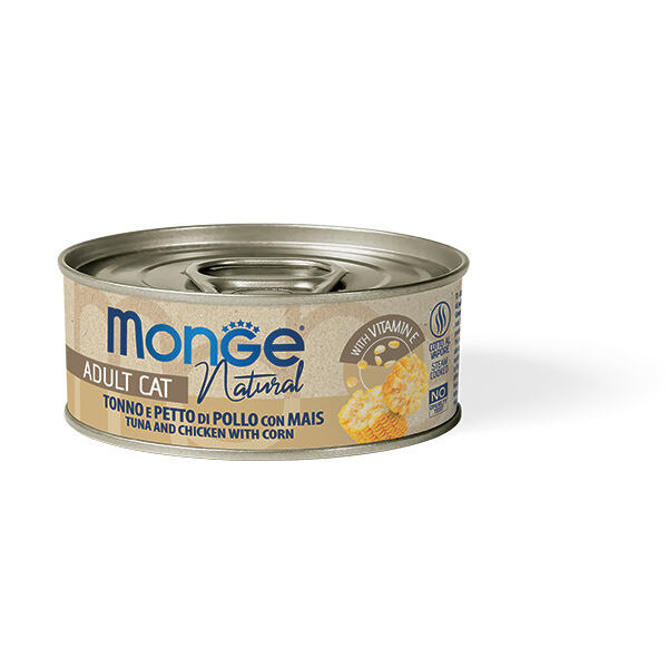 MONGE NATURAL pro kočky tuňák s kuřecími prsy a kukuřicí