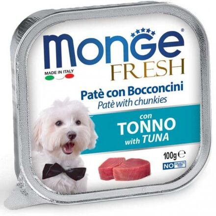 MONGE FRESH - paštika a kousky s tuňákem  pro psy 100g