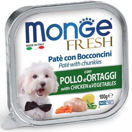 MONGE FRESH - paštika a kousky s kuřetem a zeleninou  100g