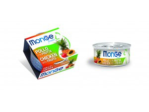 MONGE FRUIT Cat kuře s ovocem 80g/24b
