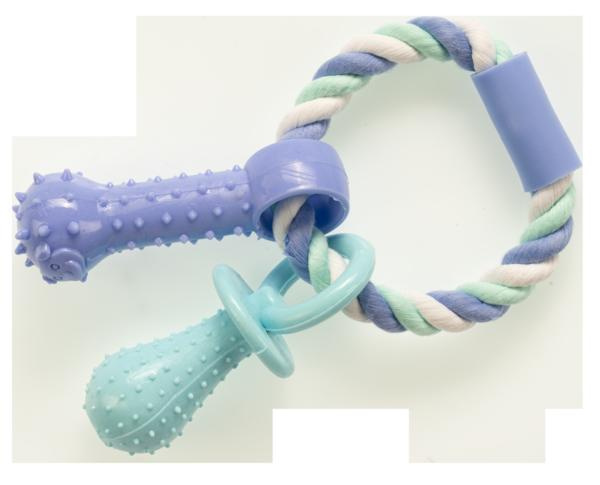 GIMBORN IT Hračka GIMBORN lano bavl/TPR dudlíky 15cm