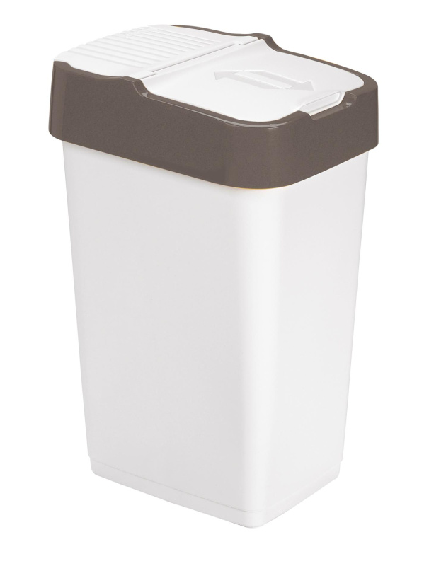 Odpadkový koš - výklopný, bílý, 18 l