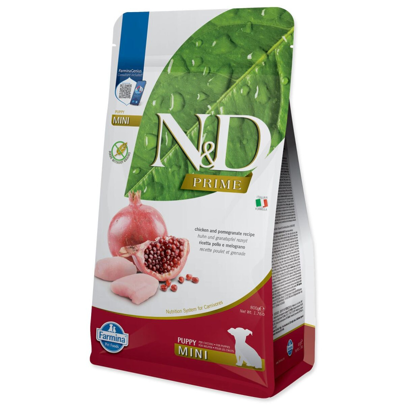 KRMIVO N&D PRIME DOG CHICKEN AND POMEGRANATE PUPPY MINI 800G