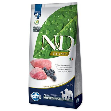 KRMIVO N&D PRIME DOG LAMB AND BLUEBERRY ADULT MEDIUM & MAXI 12KG